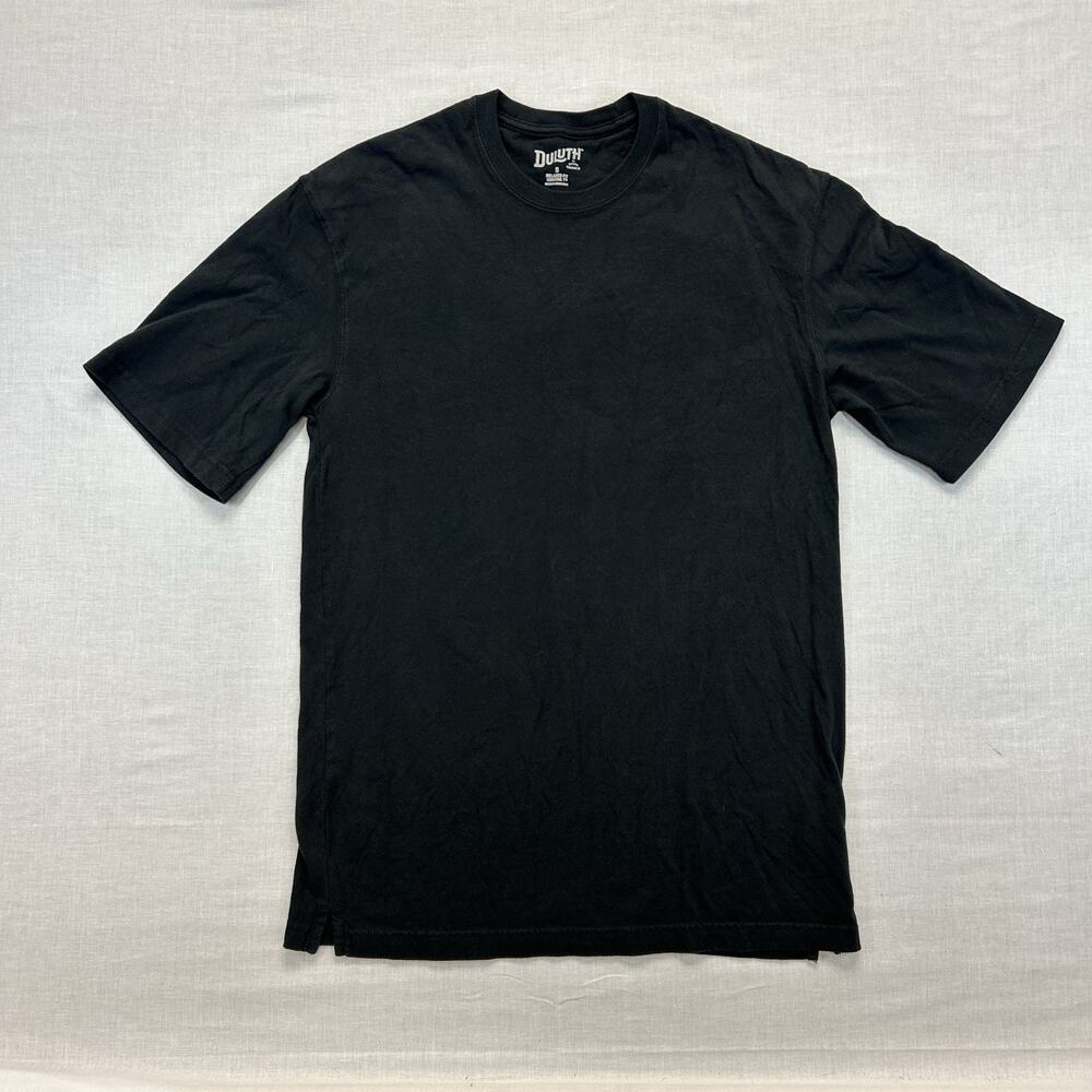 Duluth Trading Longtail T Shirt Men's Small Relaxed Fit Black Crew Neck Tee SS